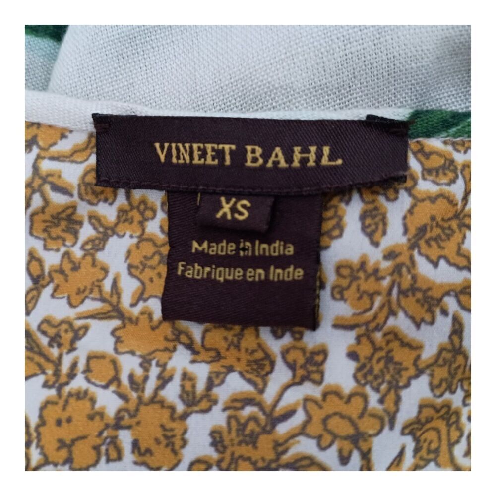 Vineet Bahl Anthropologie Tunic Blouse Top Embroidered Floral Linen Womens XS - Picture 5 of 6